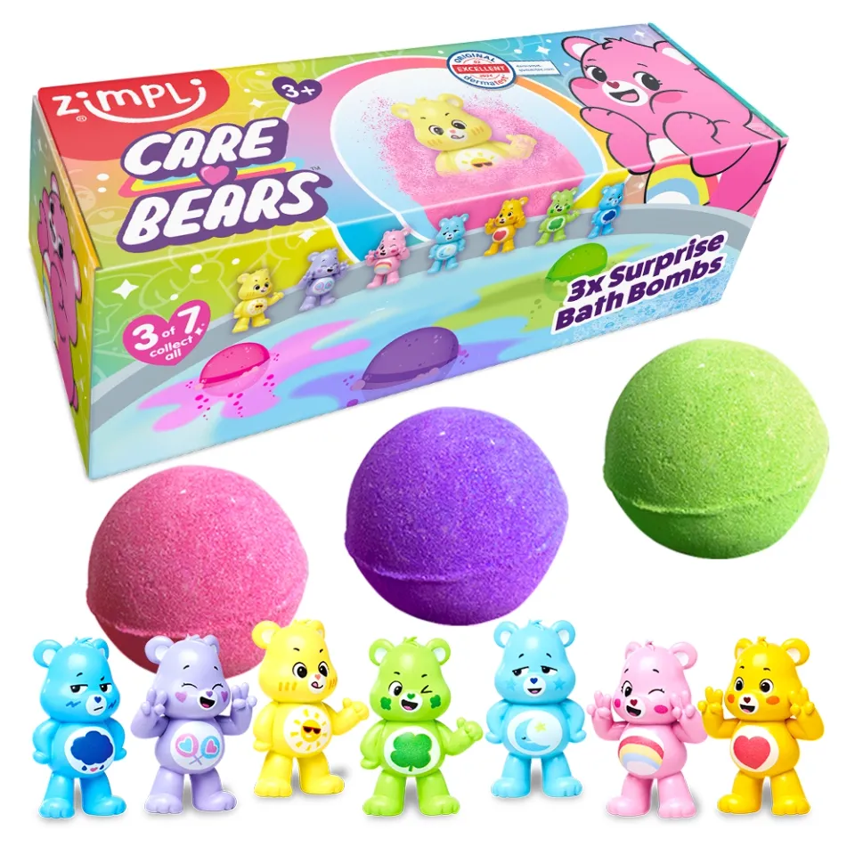 Zimpli Kids Baff Bombz Care Bears Surprise bombe da bagno 3 pz vegane