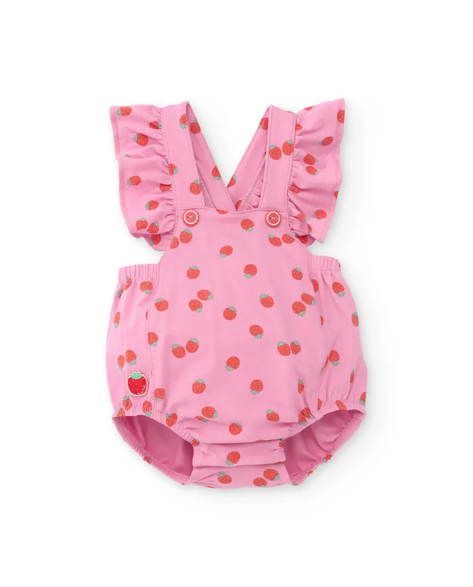 Tuc Tuc pagliaccetto neonata rosa con fragoline