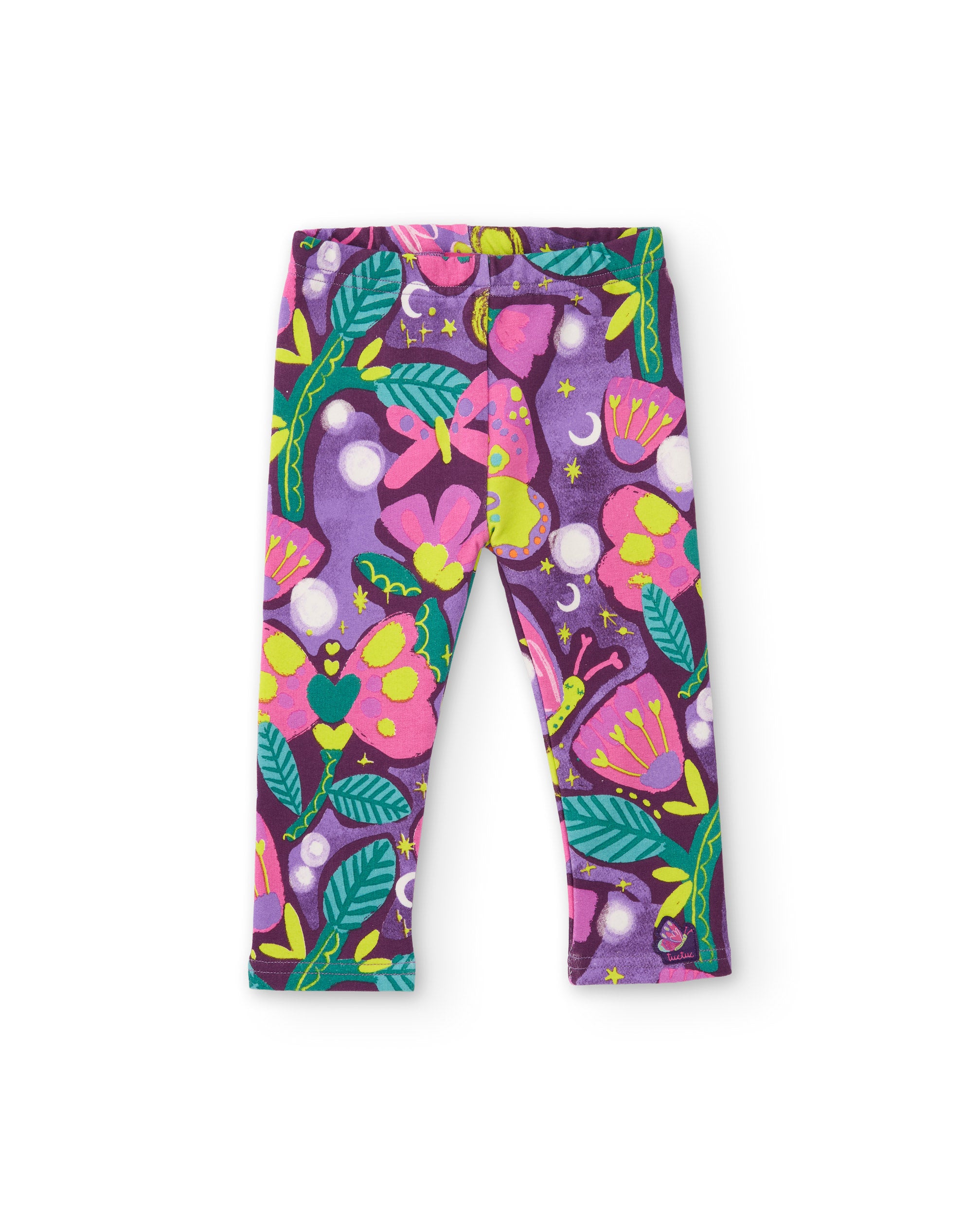 Tuc Tuc leggings bambina lilla felpati a fiori