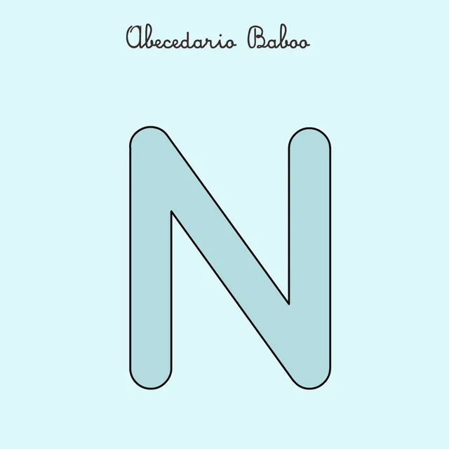 Baboo Abecedario lettera N schede PDF A4