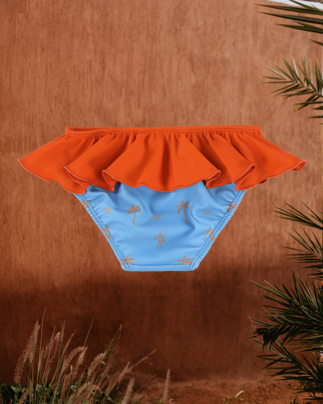Ella and Rapha Amalfi Palmtree slip bimba blu