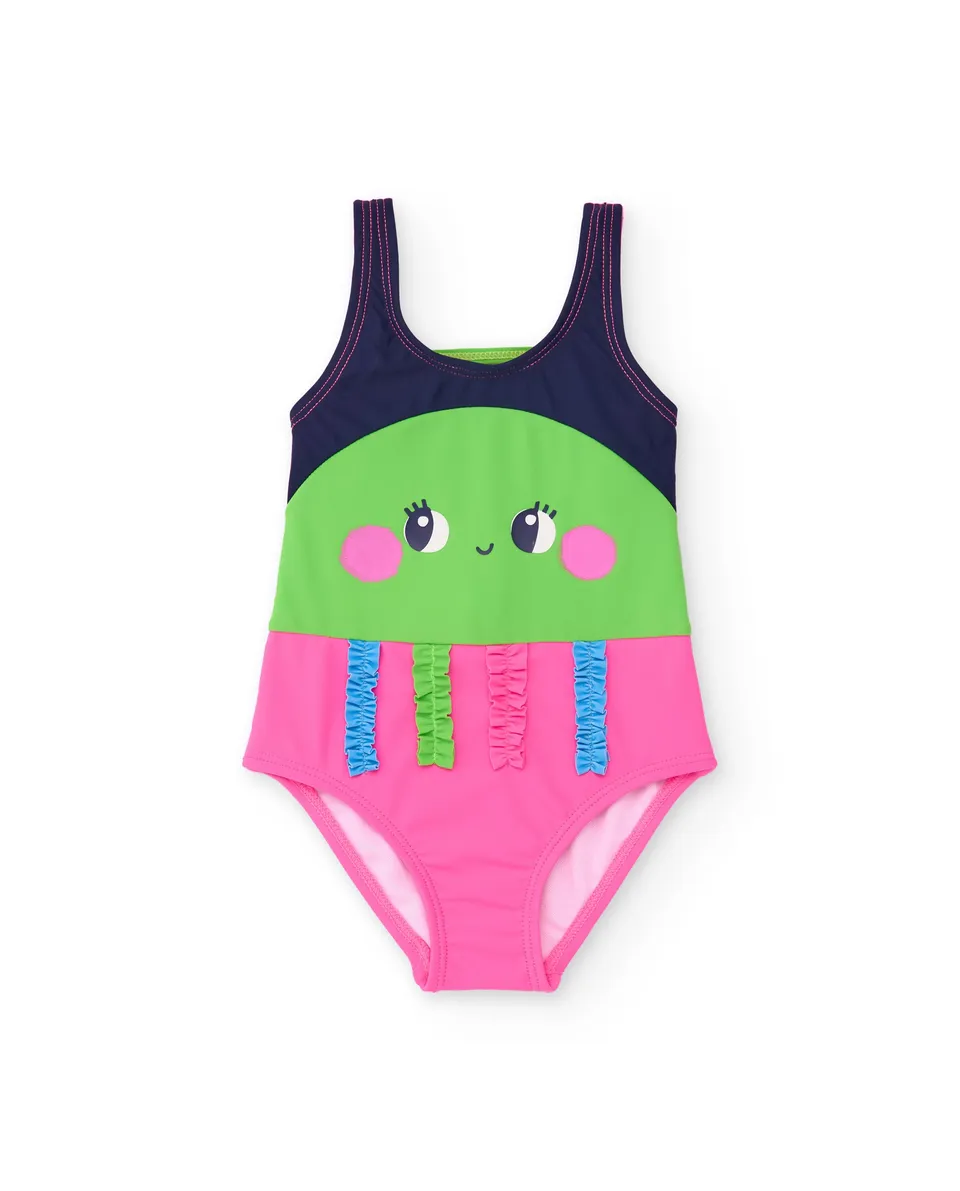 Tuc Tuc costume intero bambina verde medusa ruches