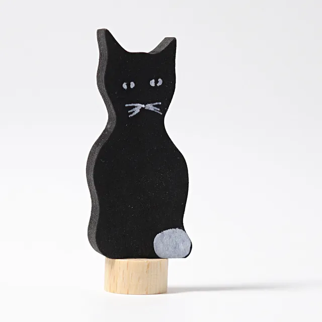 Grimm's Gatto figura legno decorativa 6 cm anello compleanno