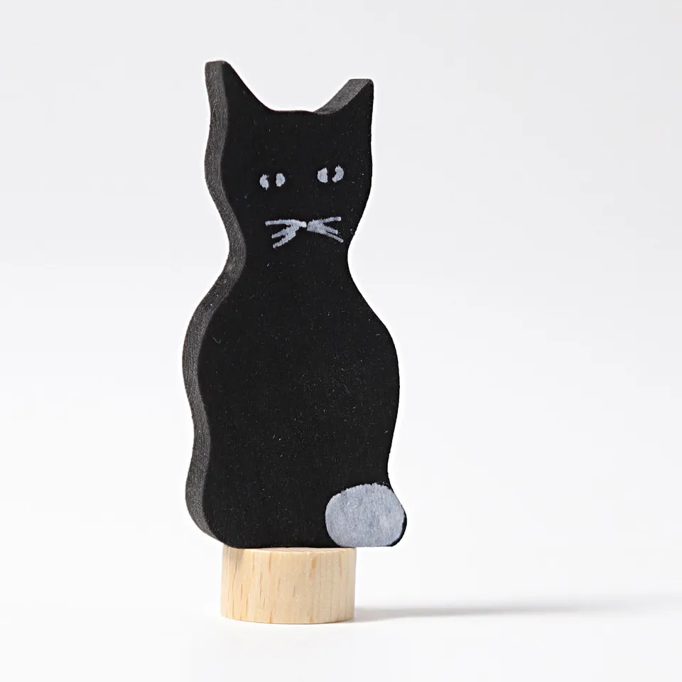 Grimm's Gatto figura legno decorativa 6 cm anello compleanno
