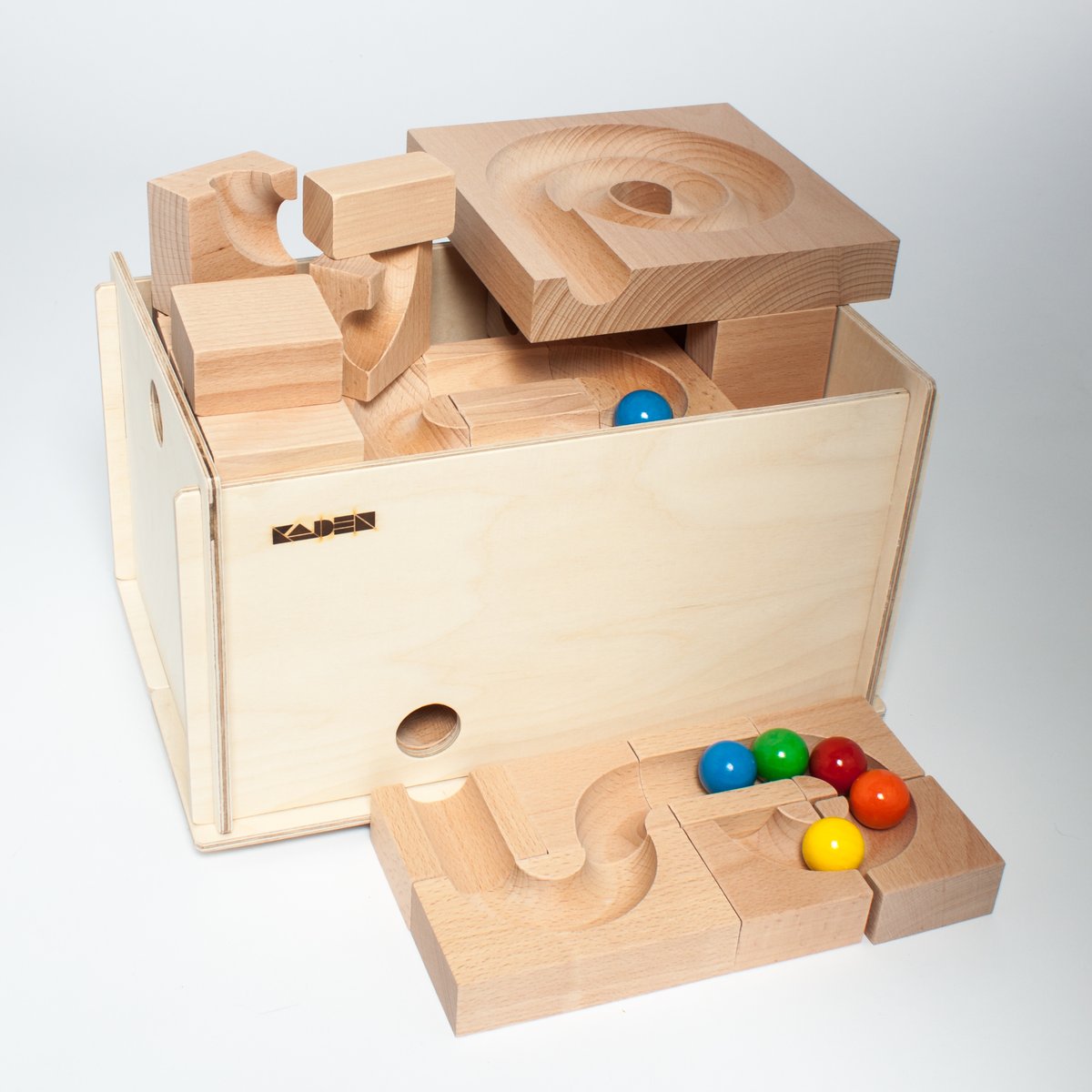 Kaden Set misto 64 pezzi pista biglie legno