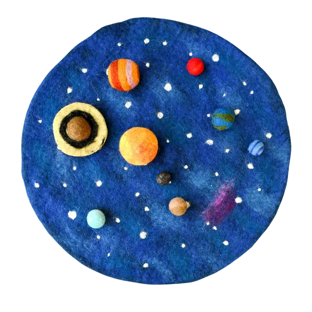 Tara Treasures Solar System tappeto gioco feltro 40 cm