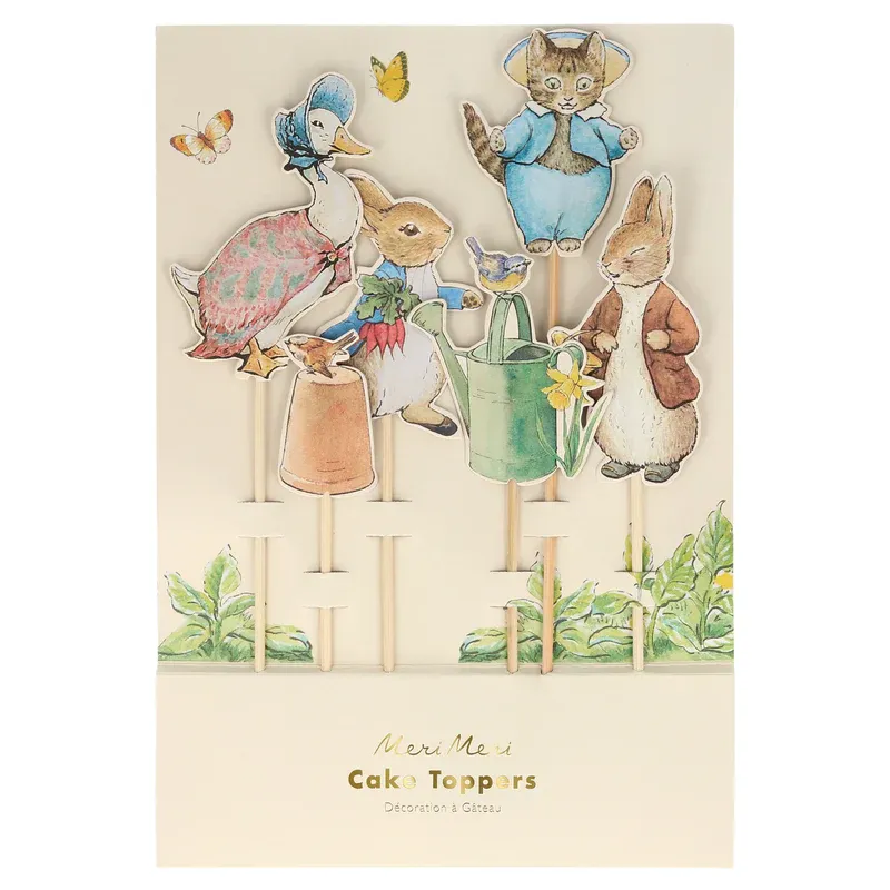 Meri Meri Peter Rabbit cake topper torta 6 pezzi