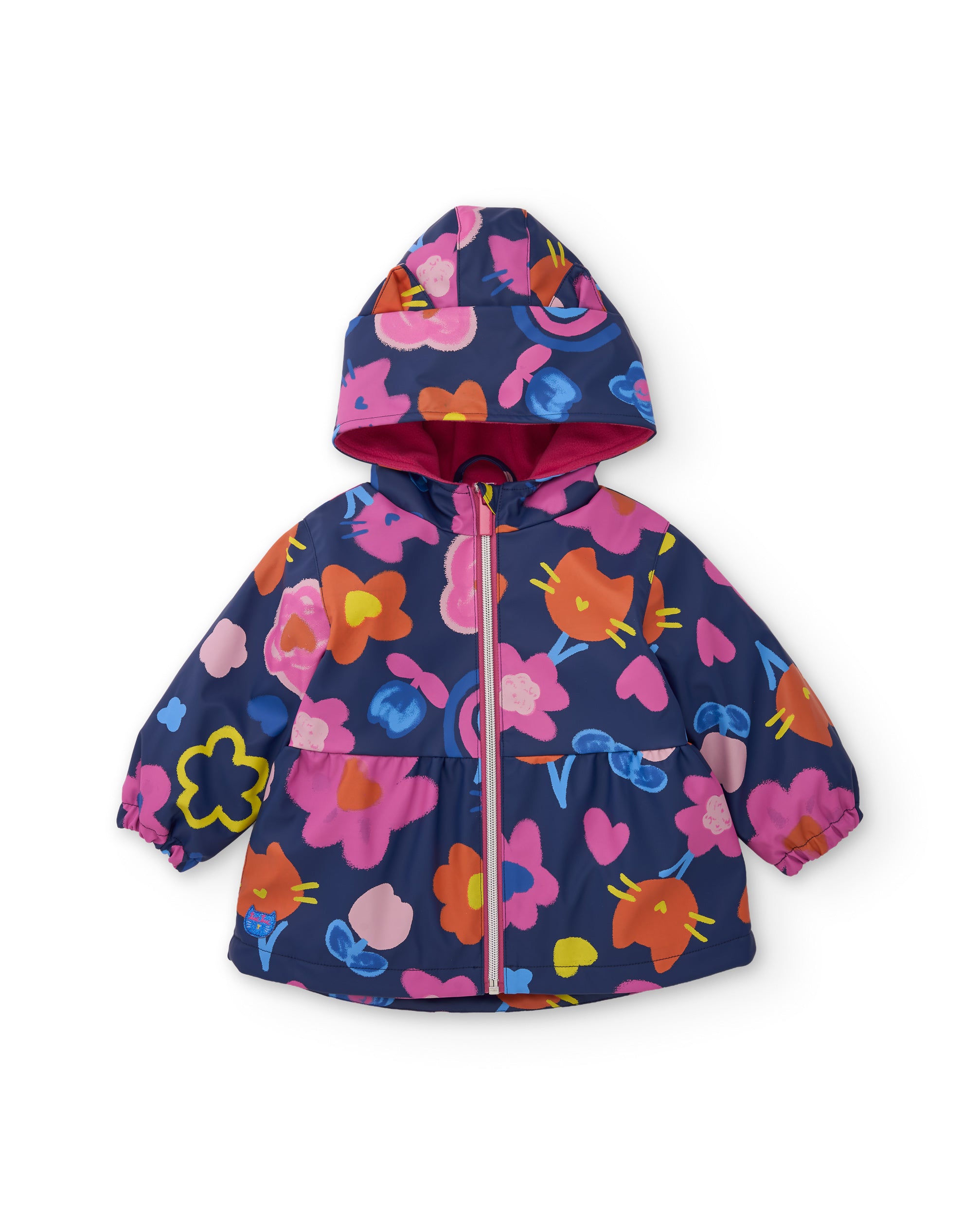 Tuc Tuc Meow Meow giacca antipioggia bambina fiori blu navy