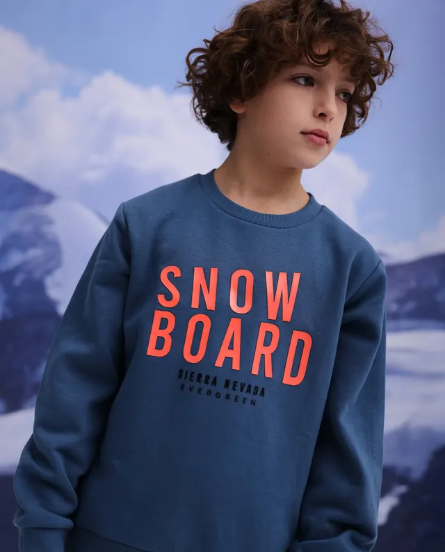 Tuc Tuc felpa girocollo snowboard pile blu