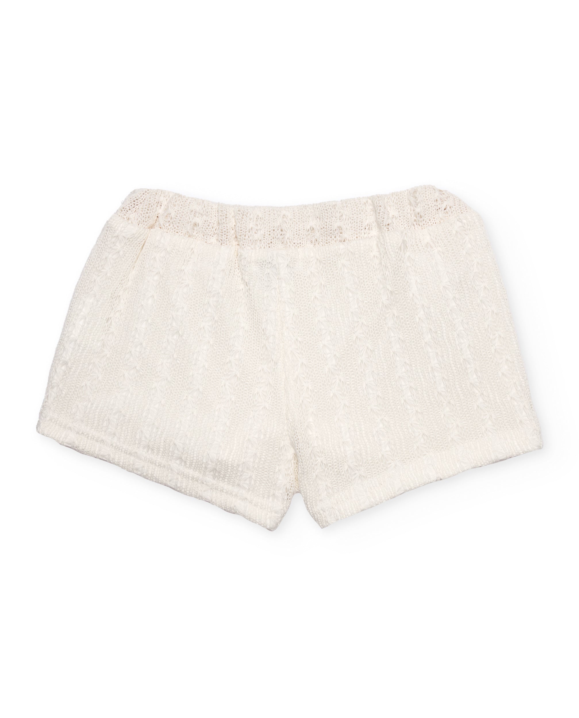 Tuc Tuc shorts bimba traforati bianchi vita elastica