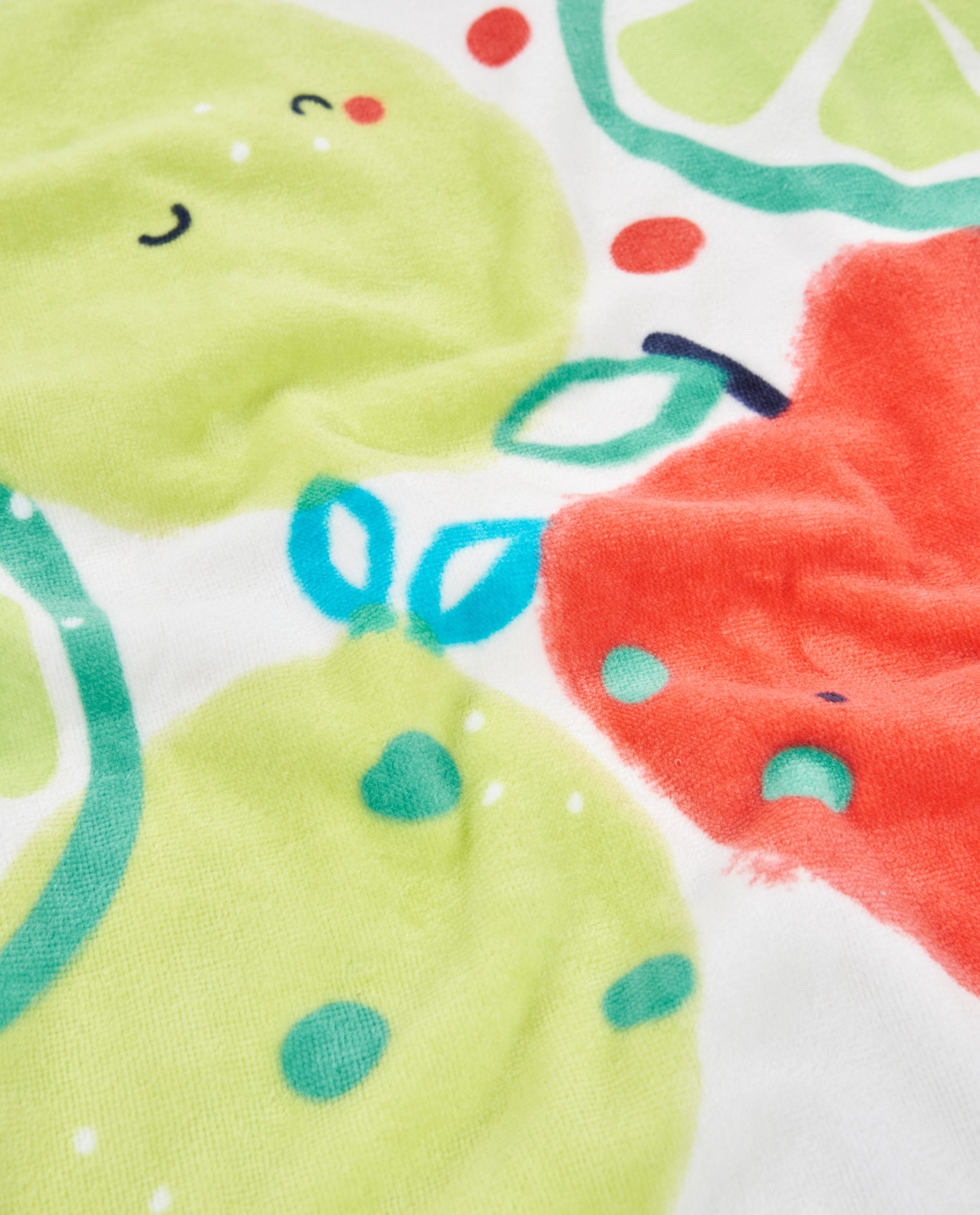 Tuc tuc Poncho spugna neonato verde con frutta