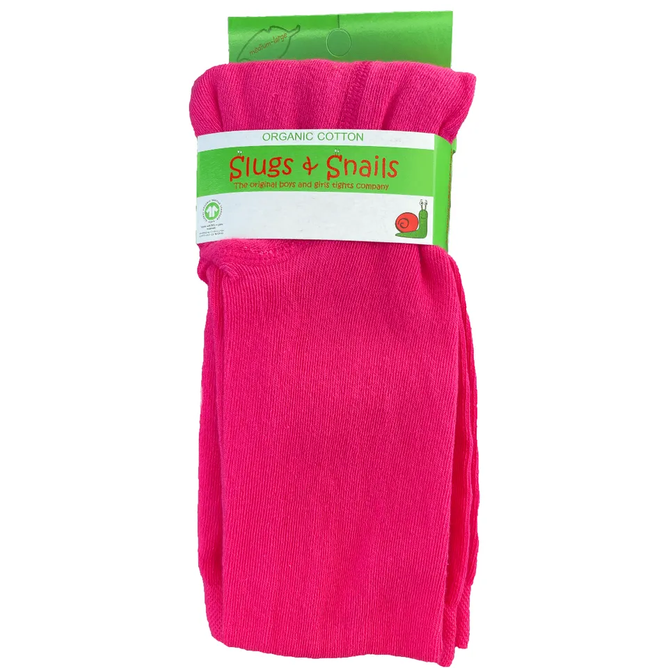 Slugs & Snails collant fucsia tinta unita cotone bio
