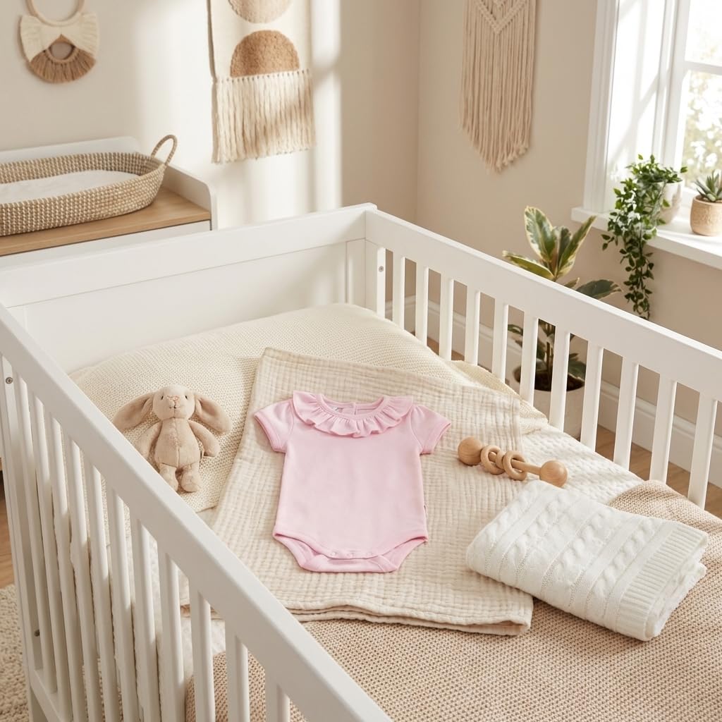 Babidu body neonato manica corta collo volant cotone bio