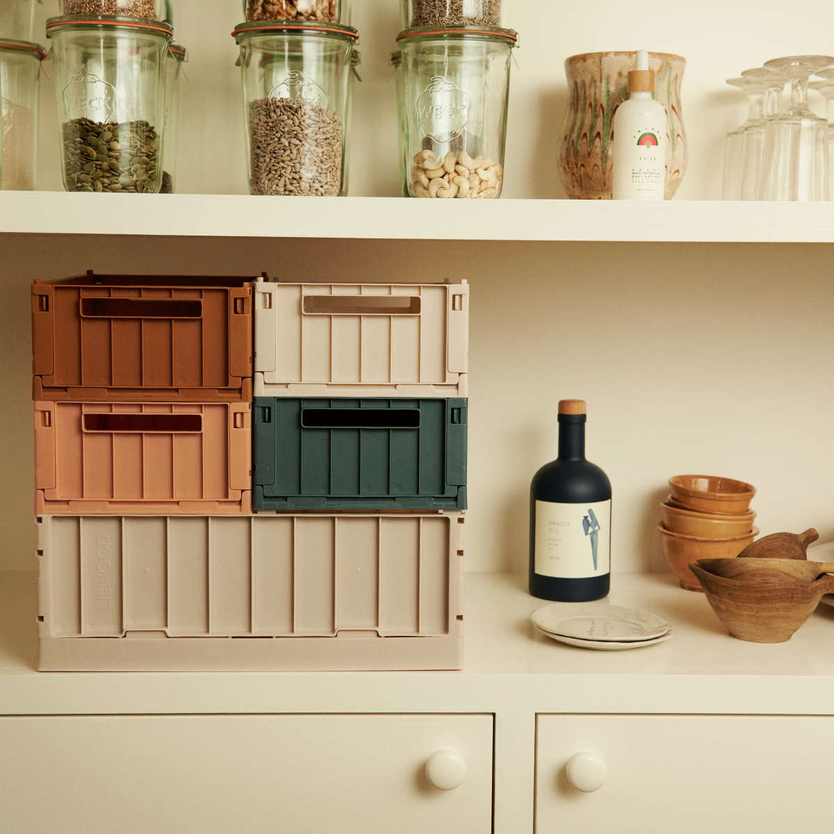 Liewood Weston S contenitori impilabili 2 pezzi rosa