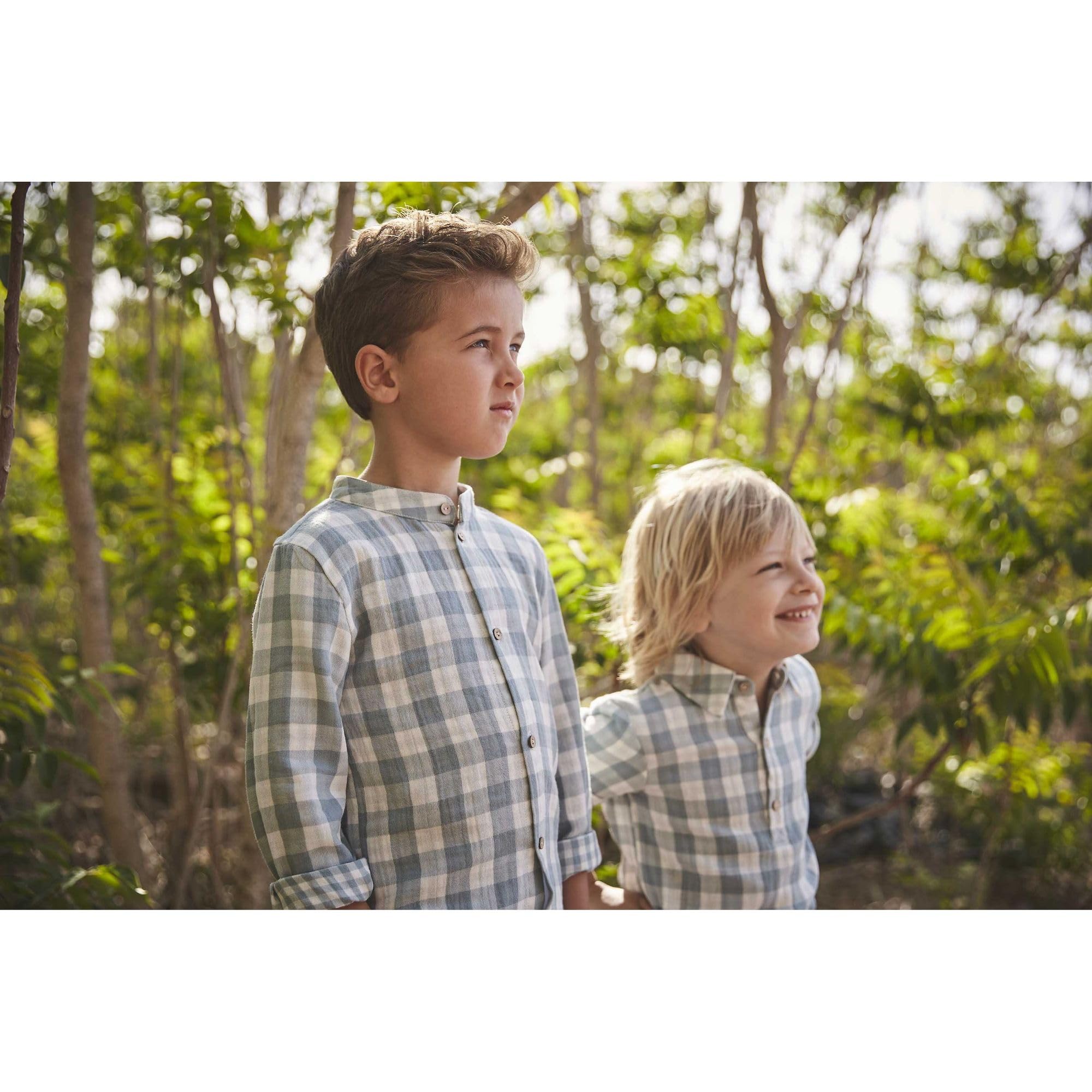 Babidu camicia a quadri completo bambino 6 anni cotone