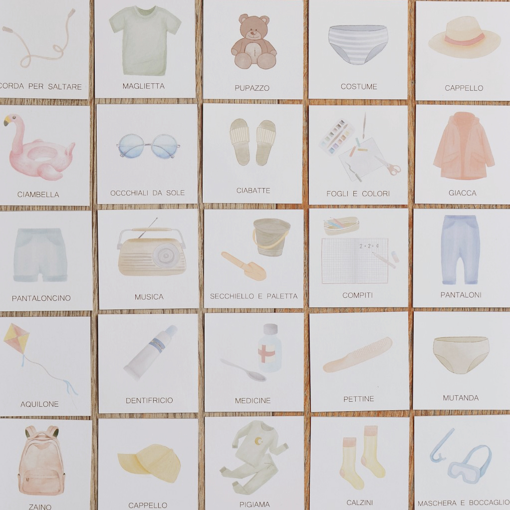 Baboo In Viaggio flashcard ITA-ENG 48 carte PDF + diario