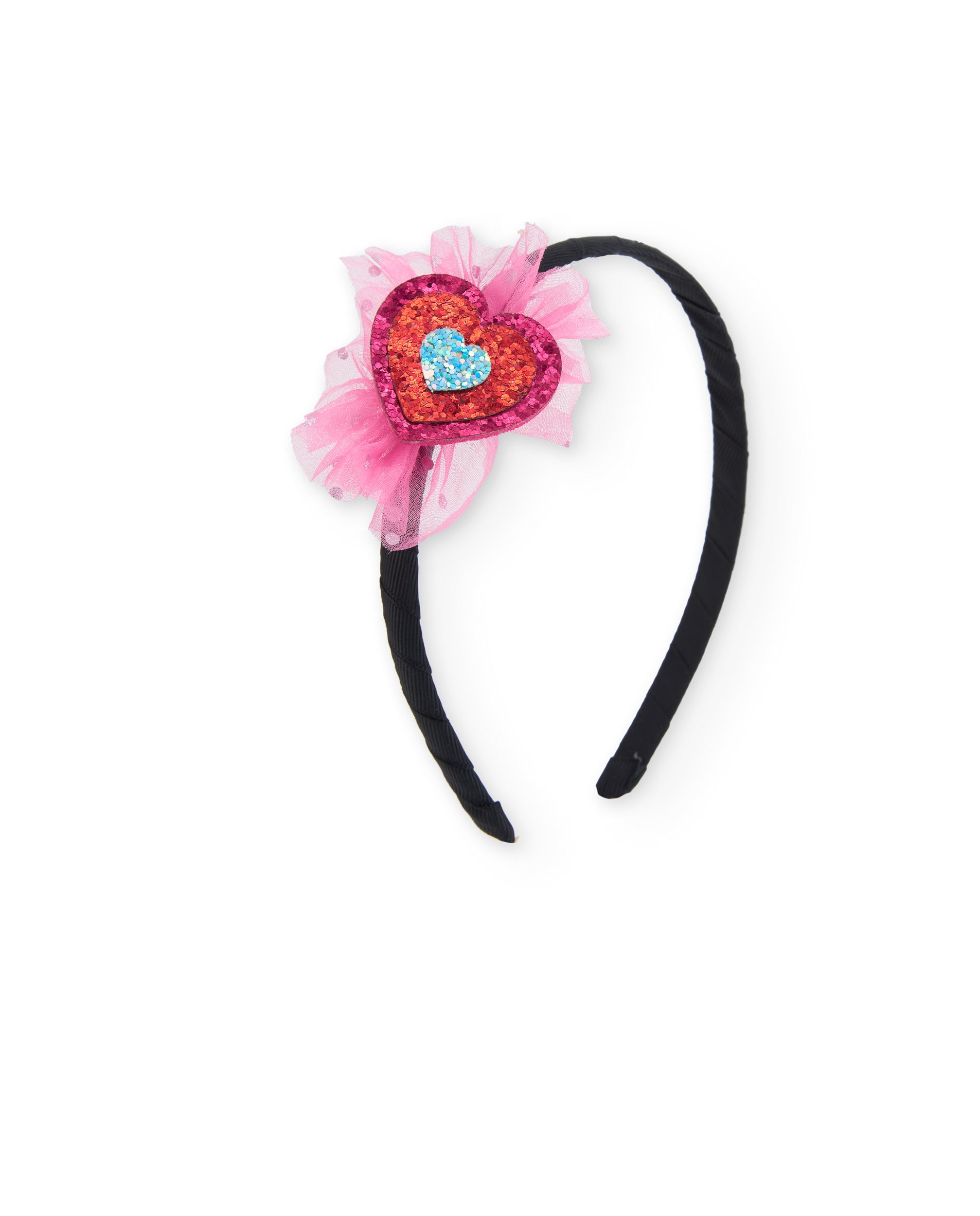 Tuc tuc cerchietto bambina rosa cuore paillettes