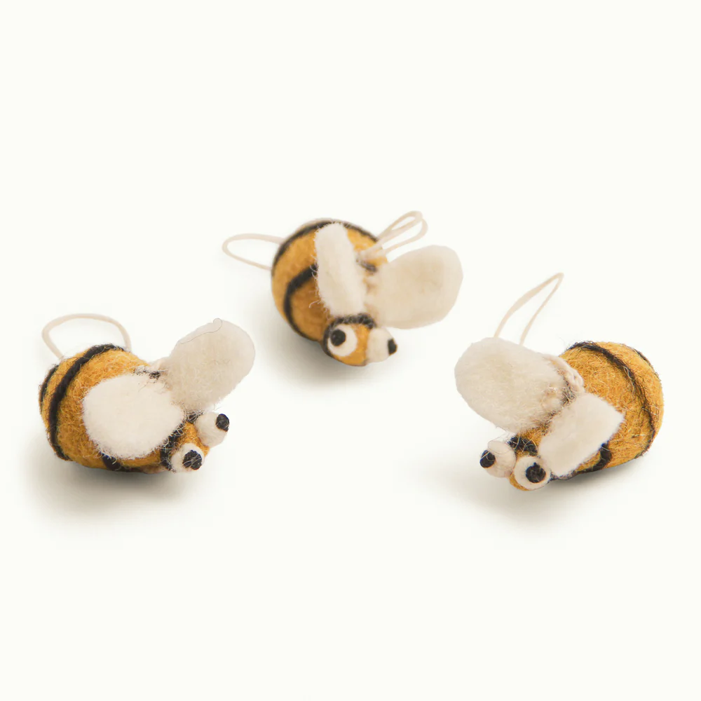 Gry & Sif Api set 3 pendenti feltro lana 3 cm