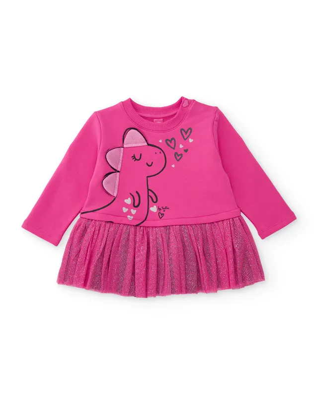 Tuc Tuc Dino Roll vestito bambina fucsia dinosauro