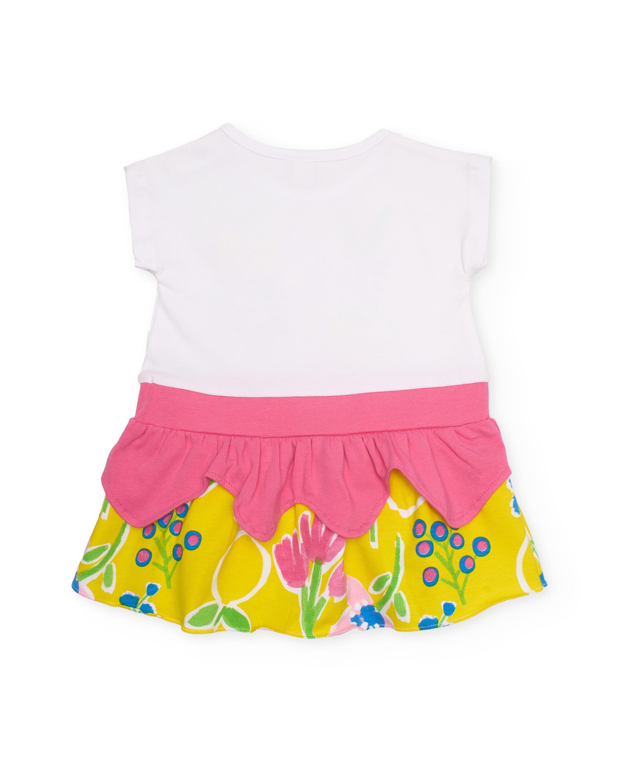 Tuc Tuc vestito bambina maglia bianco fiori volant