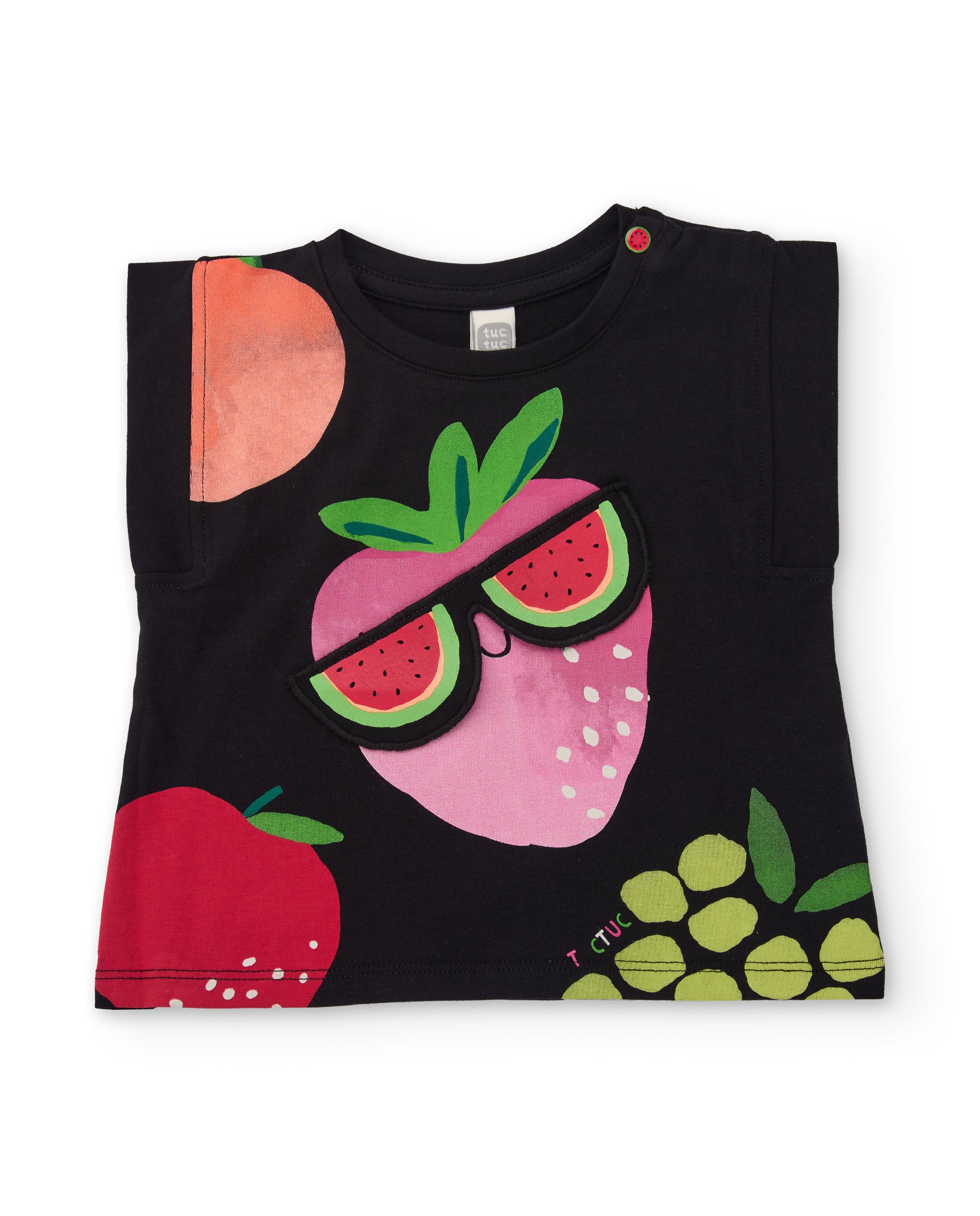 Tuc Tuc completo bambina nero fragola con occhiali