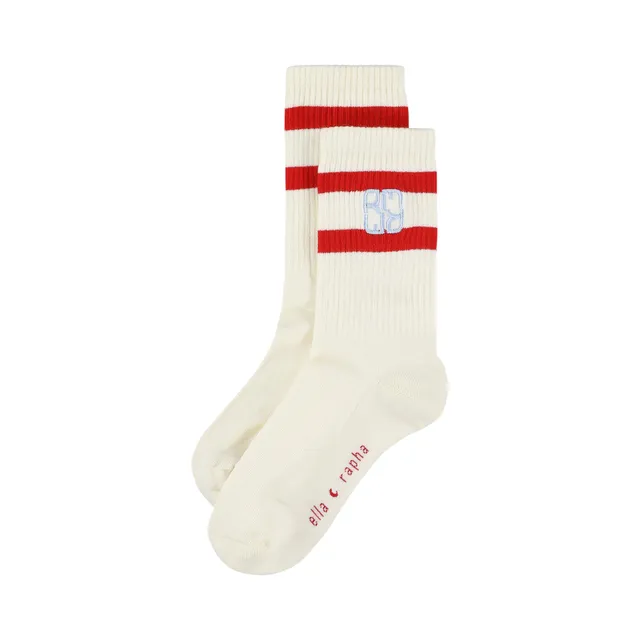 Ella and Rapha ER Icon calzini bianchi cotone unisex