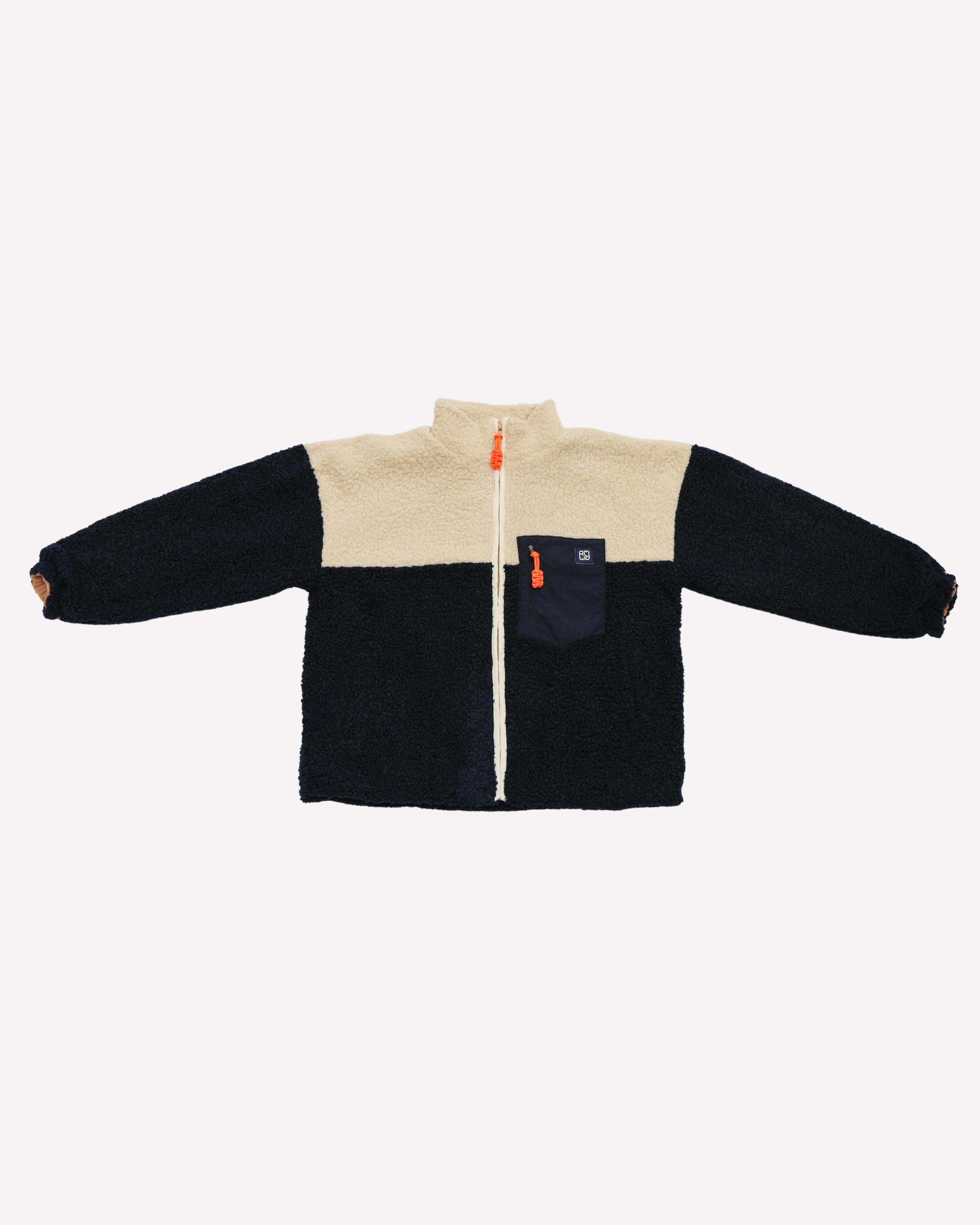 Ella and Rapha Teddy giacca uomo beige navy loose fit