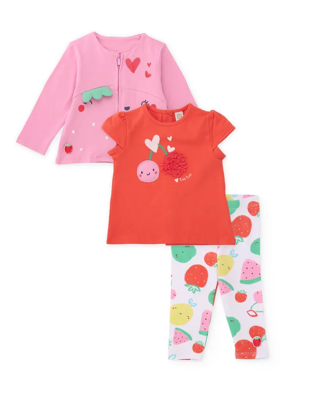 Tuc Tuc Set 3 Pezzi Neonata Rosa Stampa Frutta