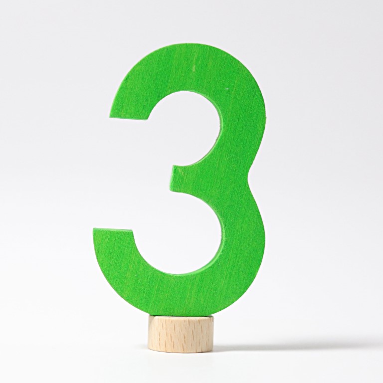 Grimm's Numero 3 Figura in Legno per Compleanno