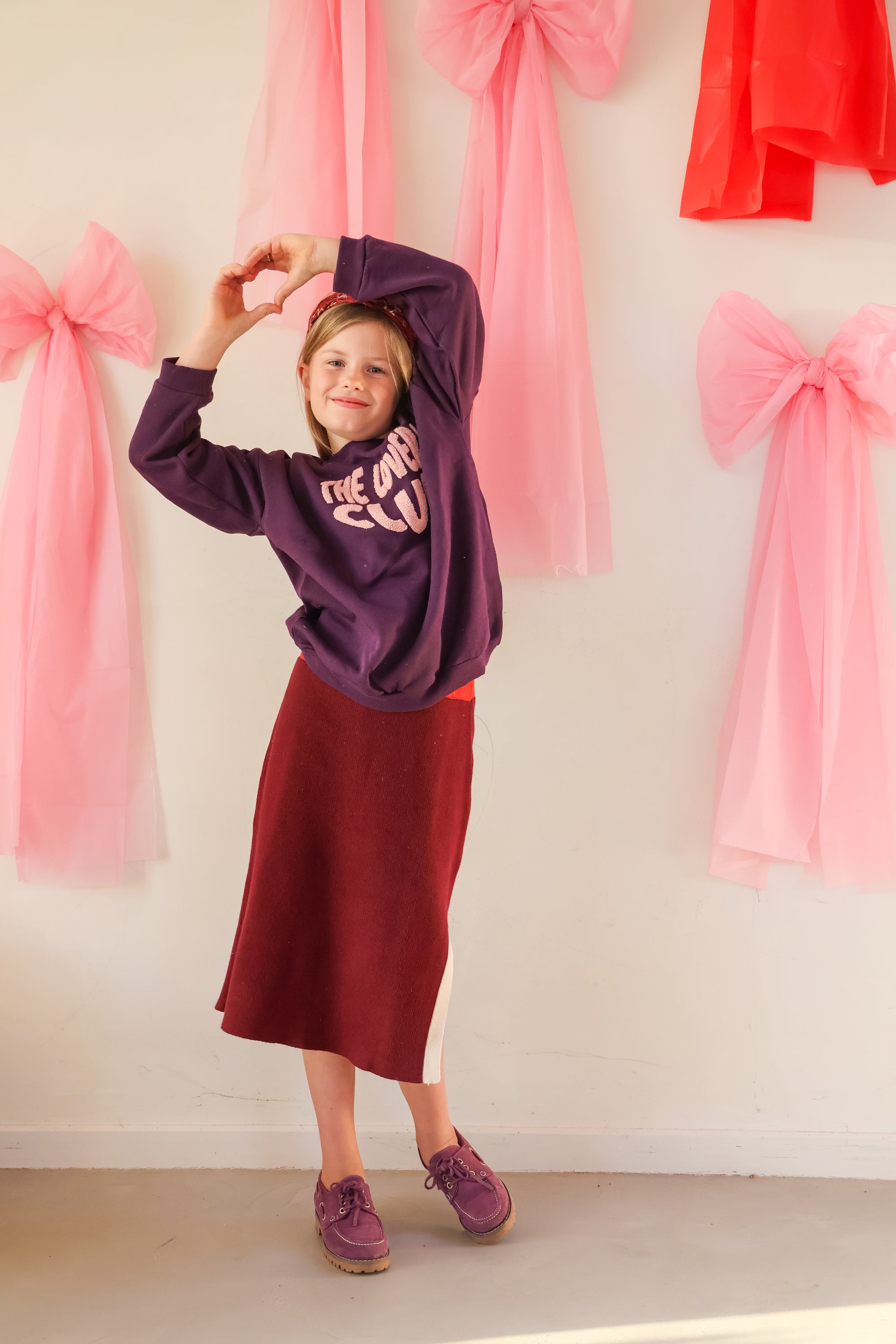 Ella and Rapha Lovers Club felpa bambina indigo cotone loose