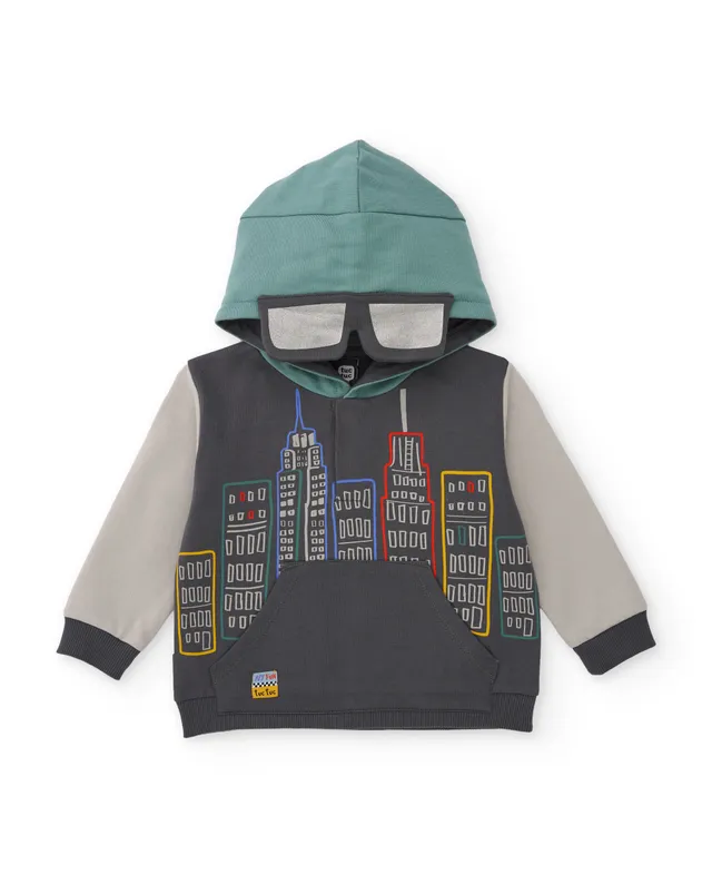 Tuc Tuc felpa bambino cappuccio stampa urban grigia