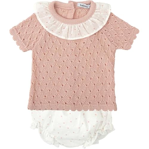 Babidu completo neonata verde maglia e culotte traforata