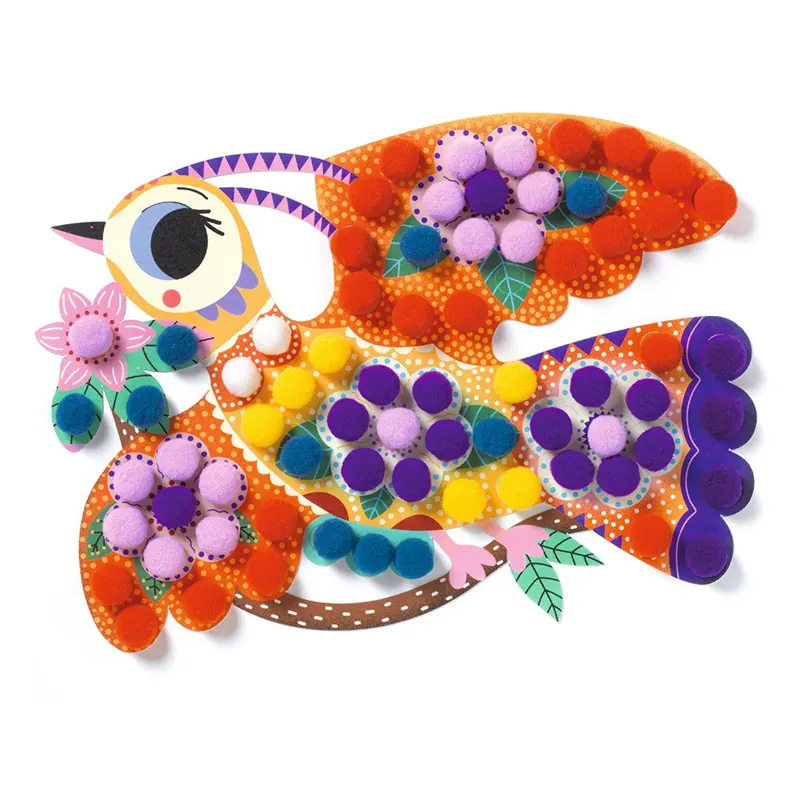 Djeco Atelier Pompoms Collage set collage feltro