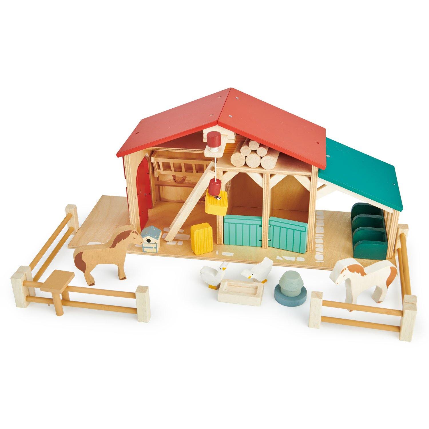 Tender Leaf Leaf Farm Set Fattoria legno 50 cm