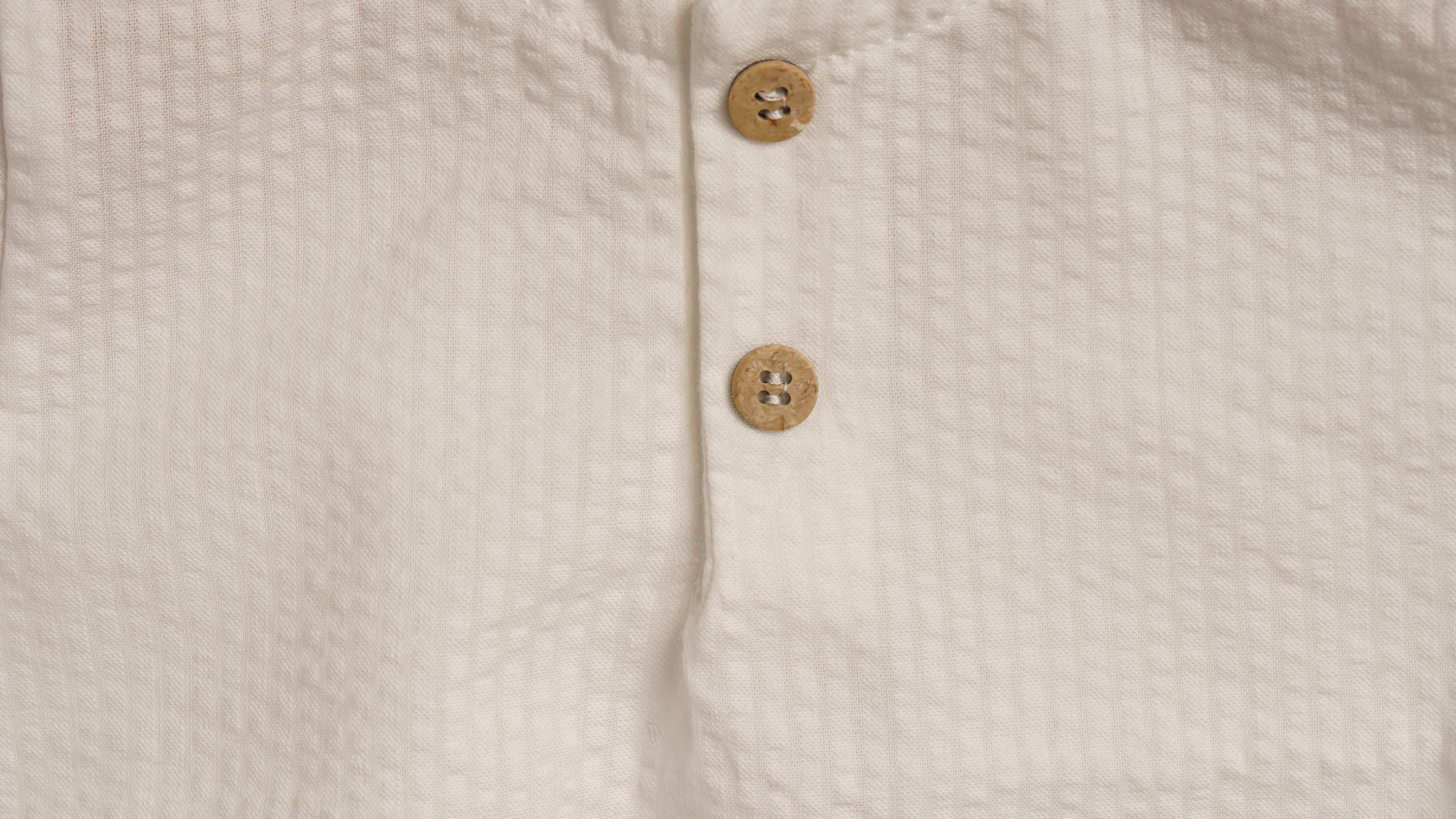 Mebi camicia neonato bianca cotone bottoni legno manica corta