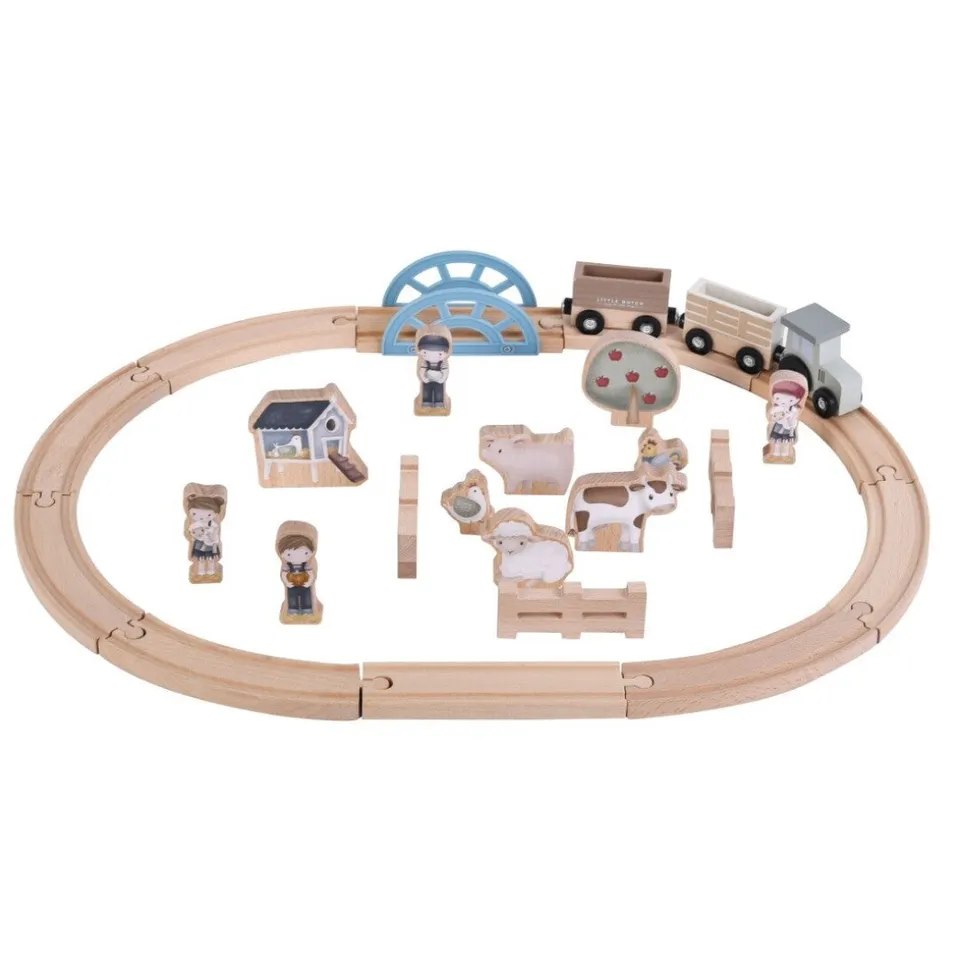 Little Dutch Little Farm treno in legno con animali