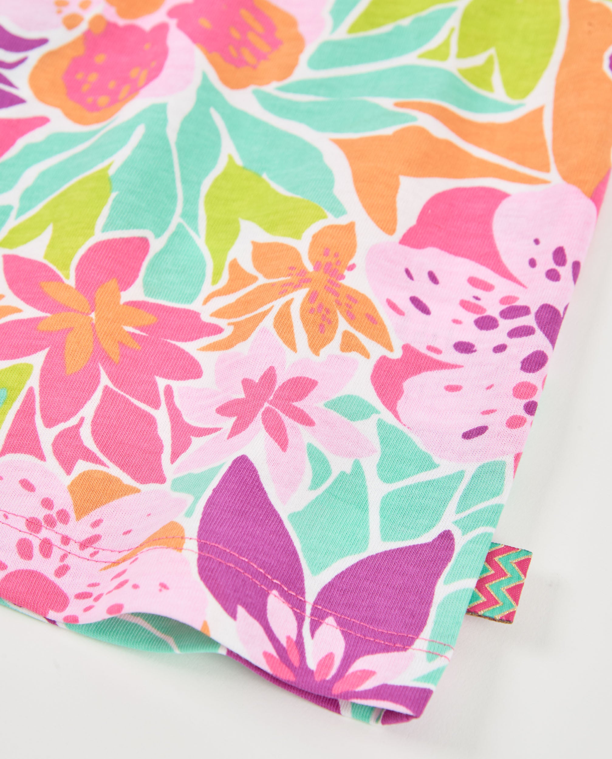 Tuc Tuc top bambina asimmetrico rosa fiori