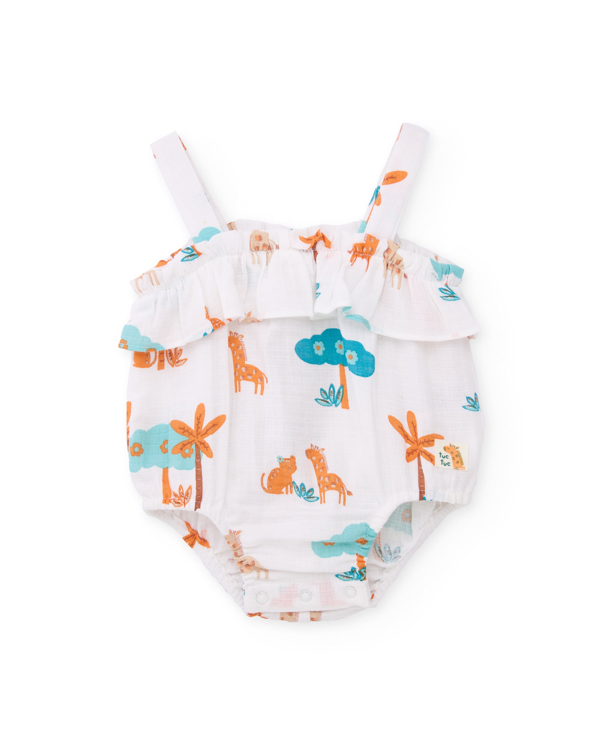 Tuc Tuc pagliaccetto neonata bianco giraffe volant