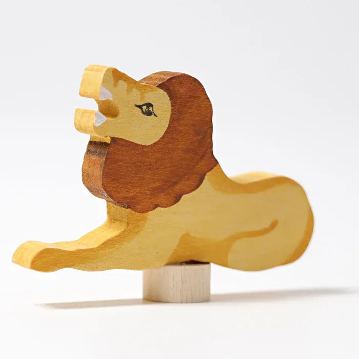 Grimm's Leone figura in legno 8 cm dipinta a mano