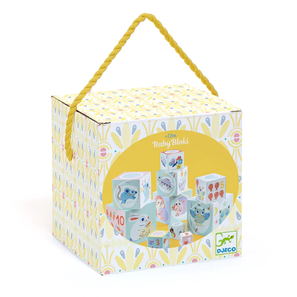 Djeco BabyBloki Set 10 Cubi Impilabili Animali Numeri 14 cm