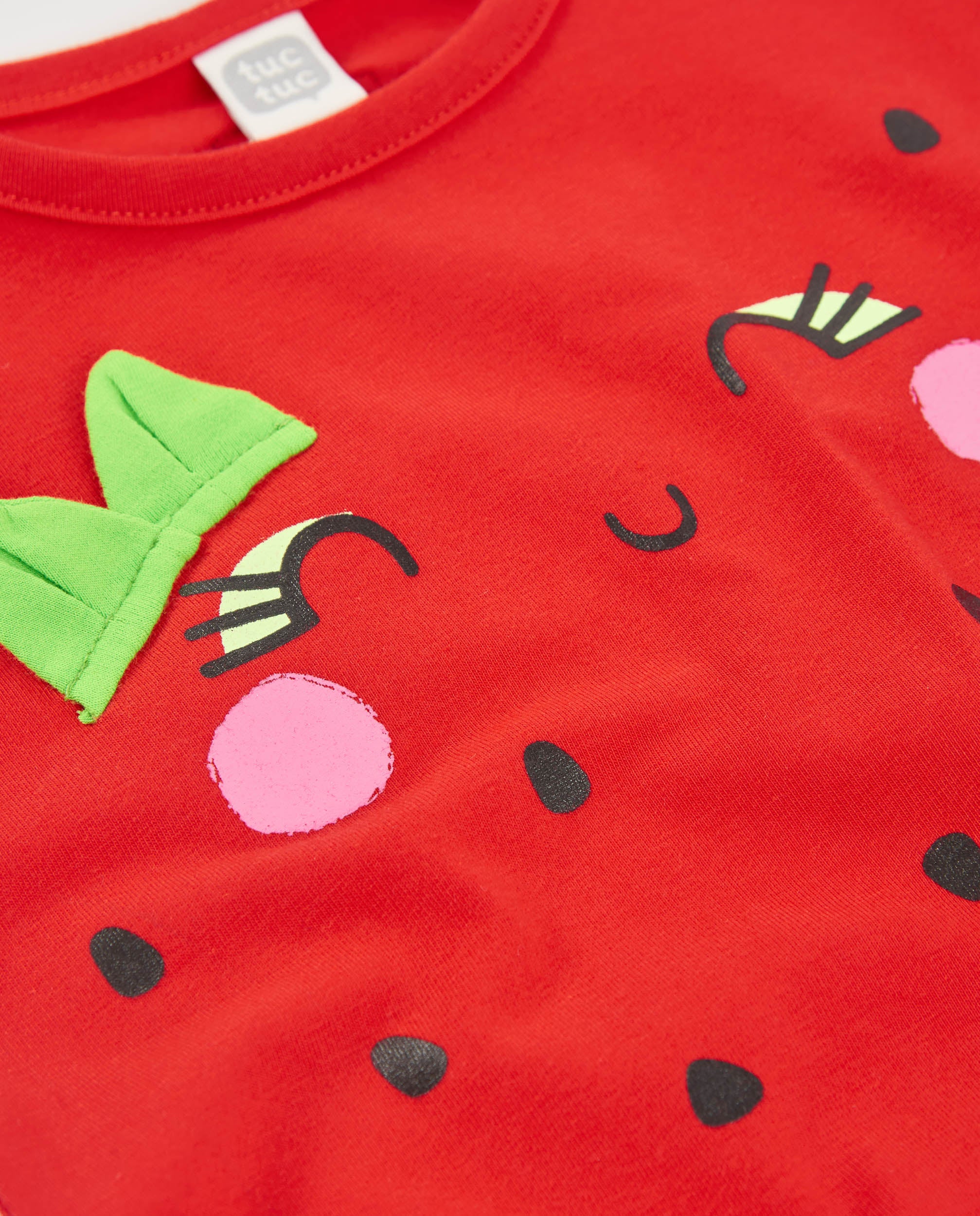 Tuc Tuc vestito bambina rosso in maglia con ricamo