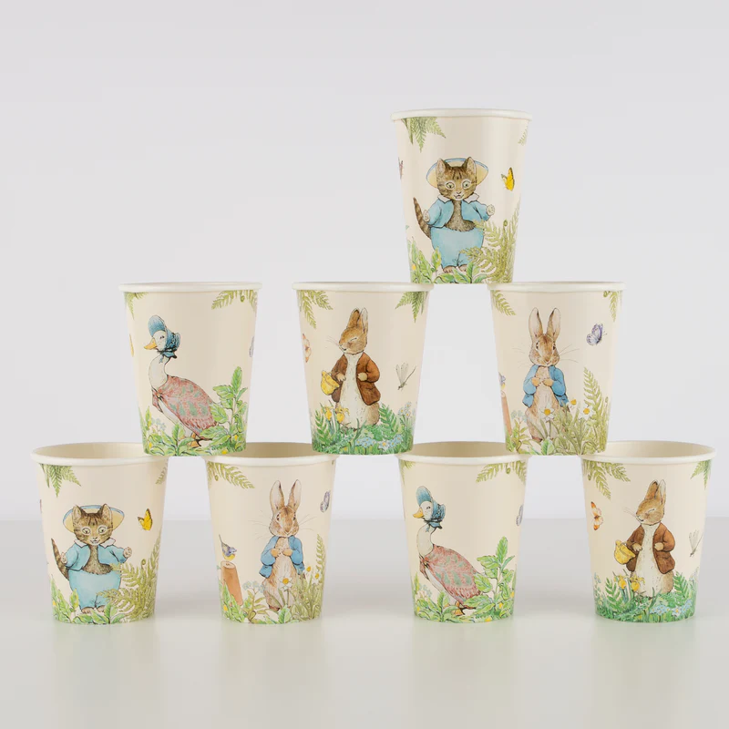 Meri Meri Peter Rabbit bicchieri festa 8 pezzi