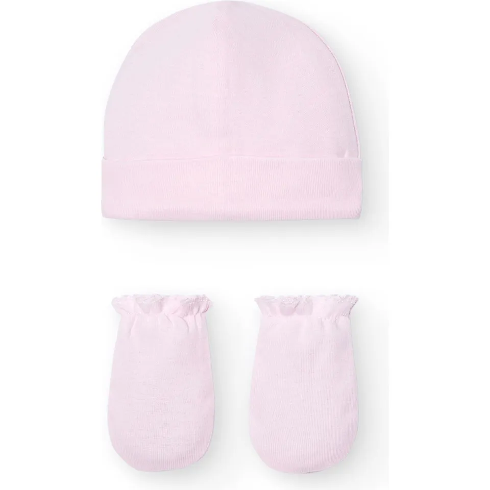 Babidu 9288 set cappello e guanti neonato cotone