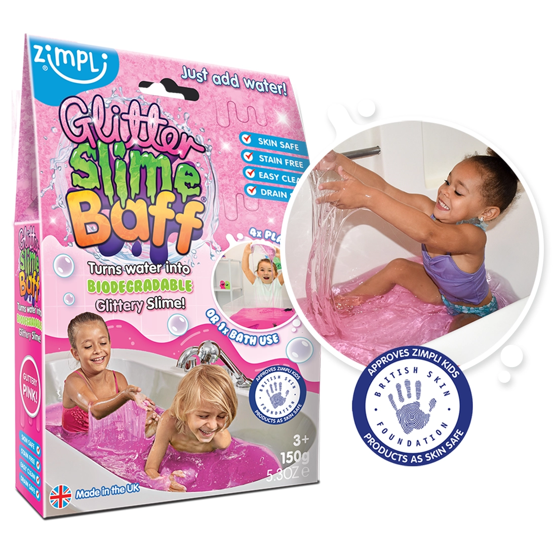 Zimpli Kids Glitter Slime Baff slime bagno fucsia