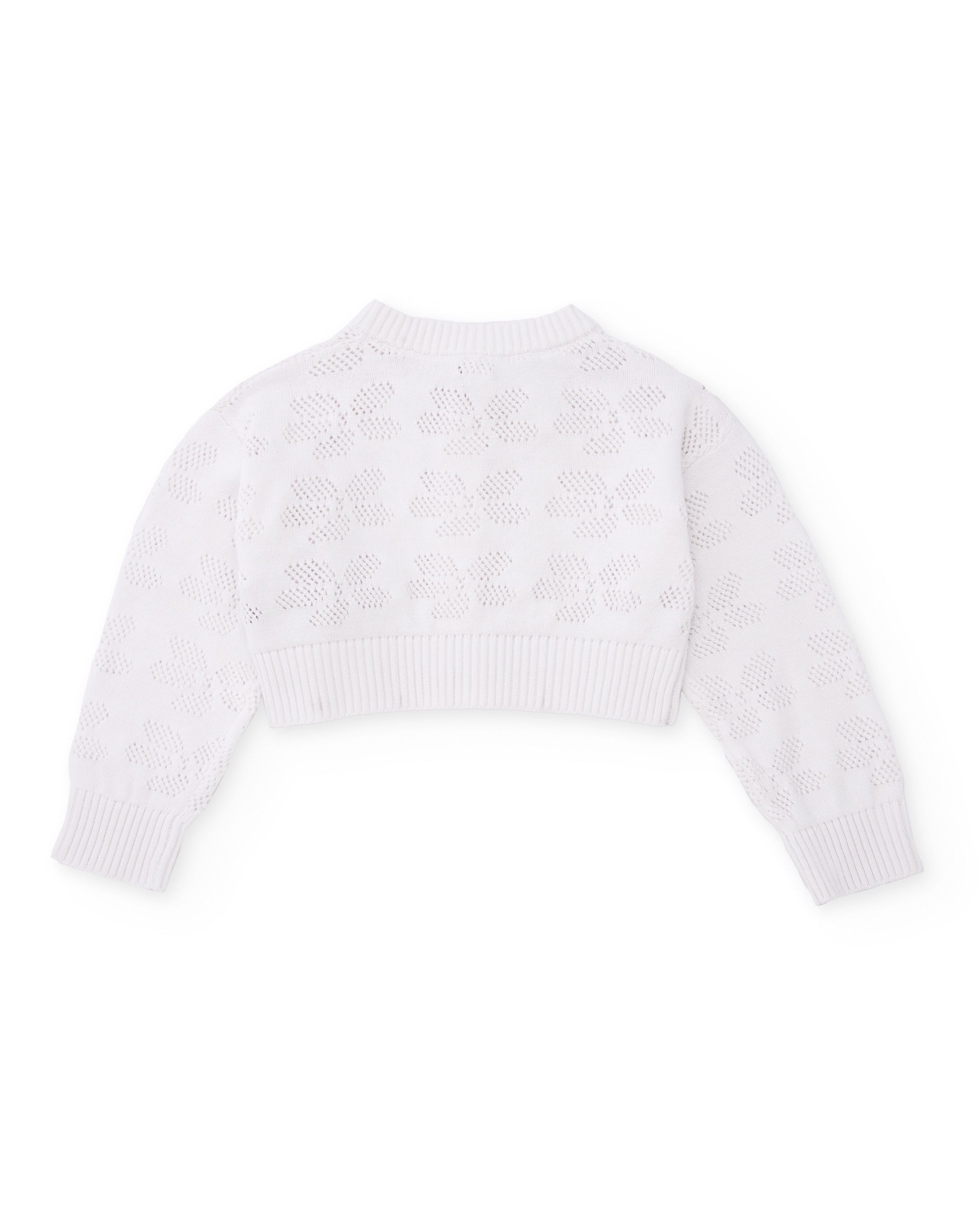 Tuc Tuc Cardigan Bimba Traforato Bianco in Maglia