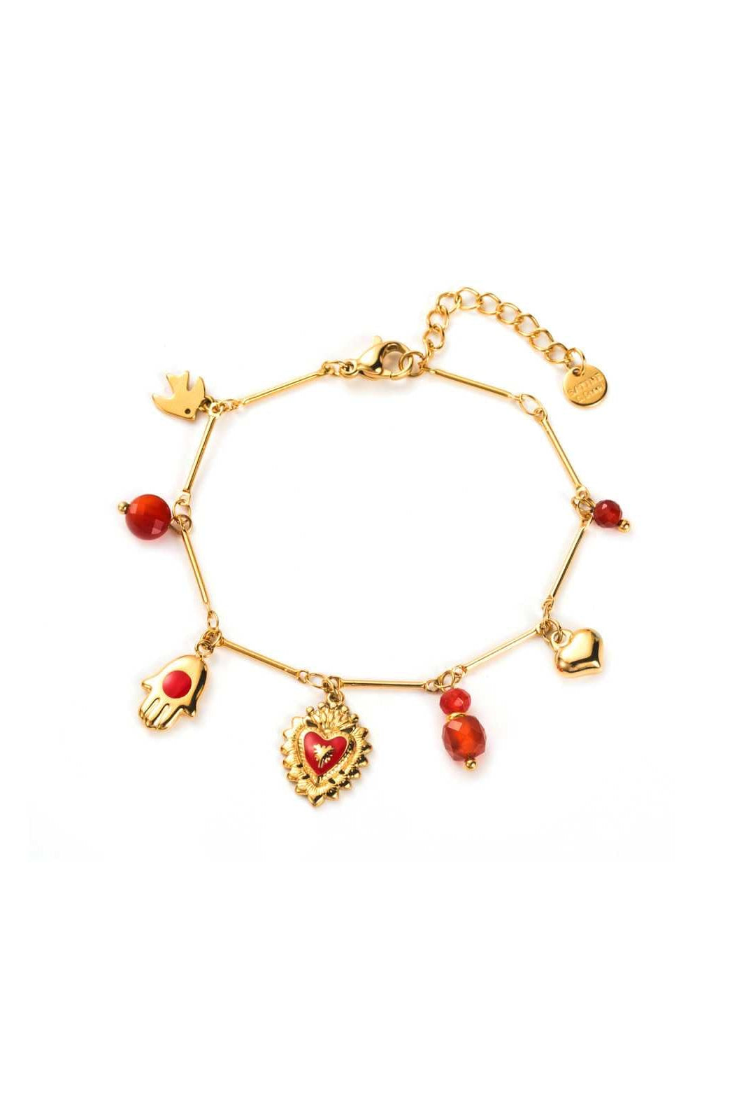 Ella and Rapha Heart Royal bracciale charm rosso donna