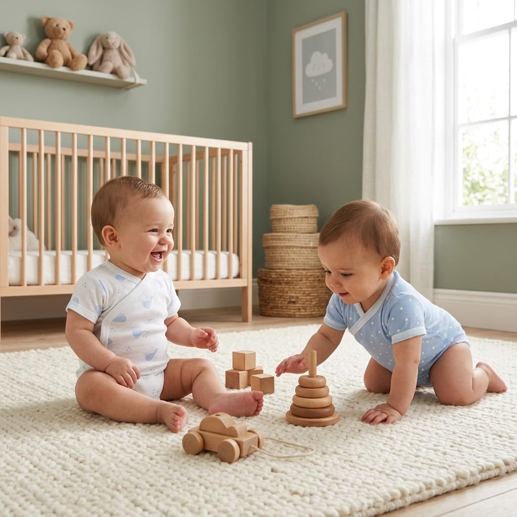 Babidu Set 4 Body Incrociati Manica Corta Cotone Traspirante