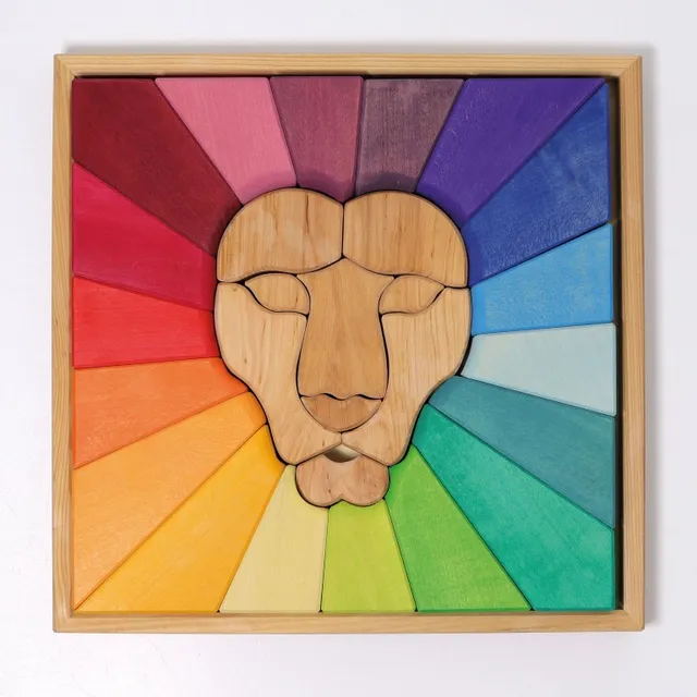 Grimm’s Rainbow Lion set costruzioni legno 27 pezzi colori