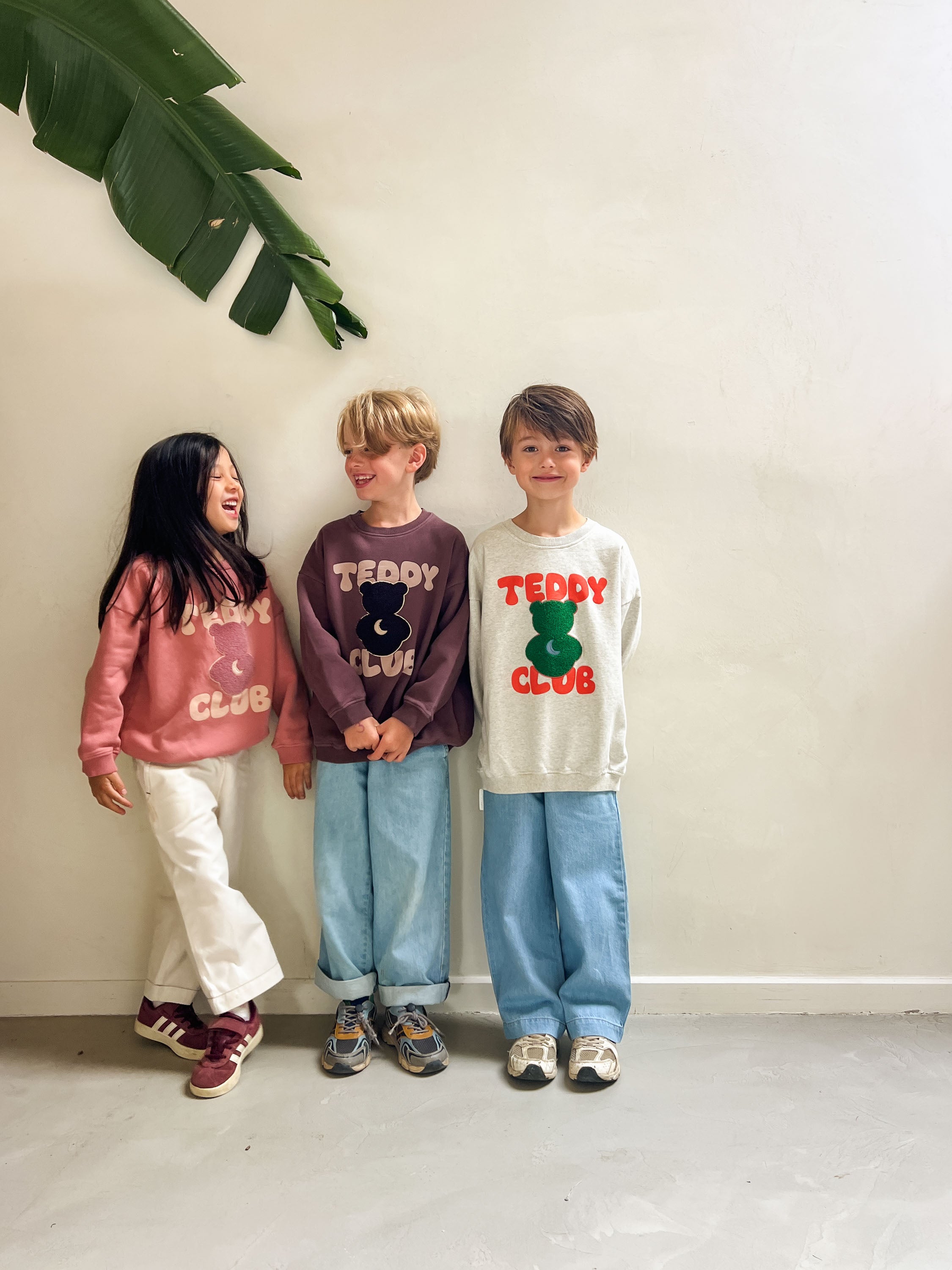 Ella and Rapha Little Teddy Club felpa marrone bimbo cotone