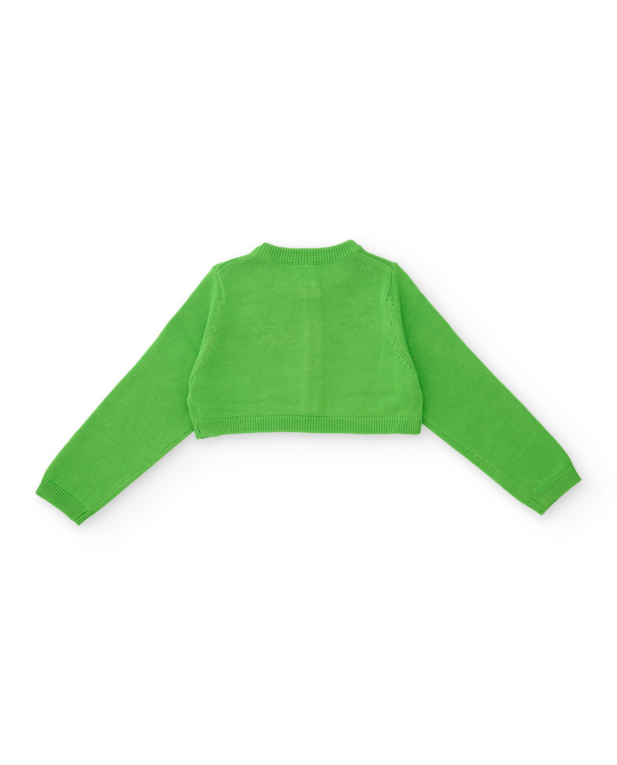 Tuc Tuc cardigan bambina bolero verde ricamo bottoni